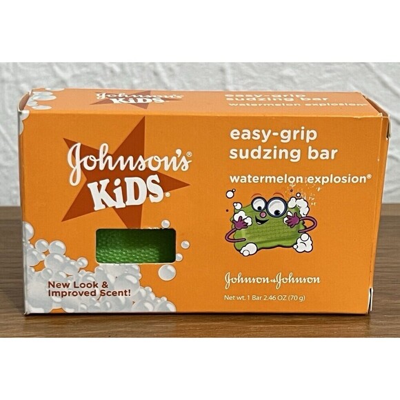 Johnson's Kids Easy Grip Sudzing Soap Bar Watermelon Explosion 2.46oz - Picture 1 of 4